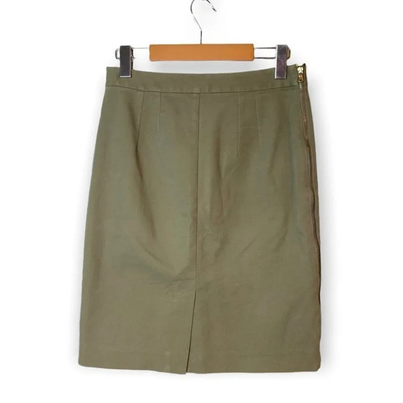 Club  Monaco Olive Green Double Side Zipper Pencil Skirt - Picture 2 of 8